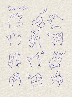 蓝小美Lan采集到「教程」可爱的“手和嘴”画法细节