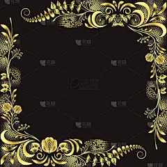 黑色,黄金,华贵,花纹,高雅,波西米亚风,边框,东方人,角度,瓷器
