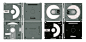 minidisc Cyberpunk disk labels Computer black white 3D logos cd future date toon cel shade c4d