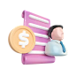 工资单 3D 图标