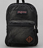 美国正品代购JanSport Slacker水洗牛仔帆布双肩包TUX8-008黑