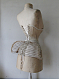 Beautiful Bustle Cage of iron hoops and linen bands of 1870
