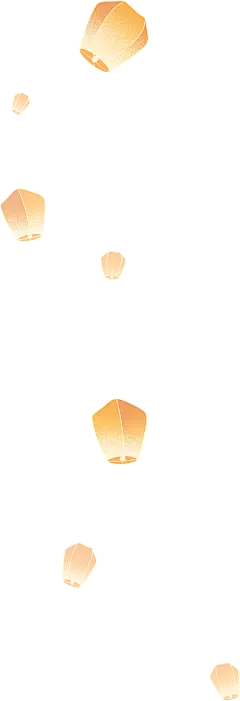 节日彩色中秋传统手绘插画团圆孔明灯许愿团聚放飞图片
