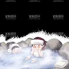 泡温泉手绘素材  - 源文件下载【酷图网】温泉,小孩,女人,闺蜜,姐妹,兄弟,免扣素材,手绘,简笔画,水彩