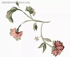 植物插画—墨绿色枝条上的叶子和朱红色花朵psd素材PSD分层素材|PSD素材|花边|花边素材|花纹|花纹素材|叶子|植物插画|红色花朵|红色花朵背景|红色花朵花纹|红色花朵　花丛　花海