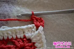 钩针方形图案“钻石”花