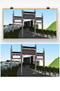 中式商业街整体建筑SU模型草图大师