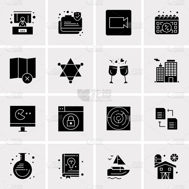 set 16 universal icons business图片_纹理图片素材-花瓣网