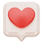 Social Media Love Notification 3D Icon