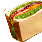 【食べ物】「サンドイッチ」/「ろーと」的插画 [pixiv] : この作品 「サンドイッチ」 は 「食べ物」「サンドイッチ」 等のタグがつけられた「ろーと」さんのイラストです。 「twitterにあげたものですがこちらでも　　もりもり具の入ったやつが食べたい」