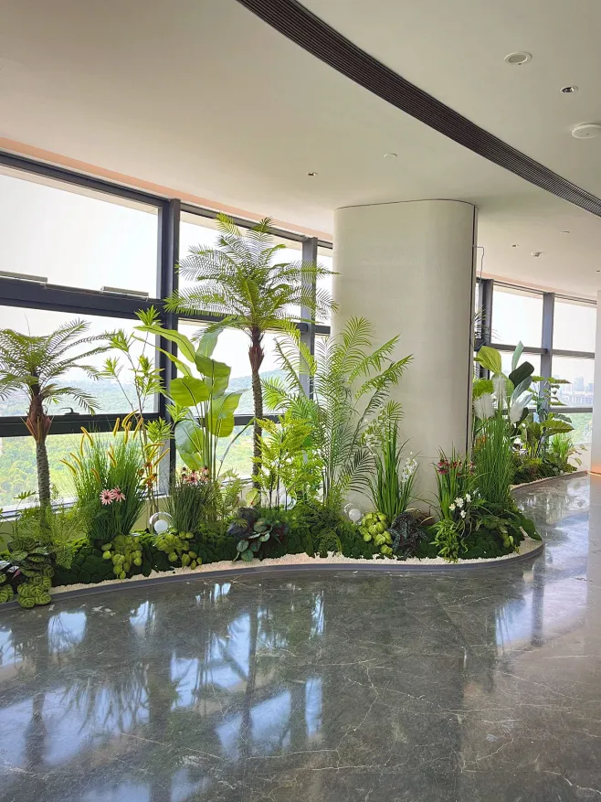 售楼部空间清新自然风绿植造景就应该这样-花瓣网