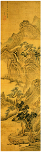 上海博物馆藏 山水画㈠ - 清 施震 仿赵松雪山水图轴
