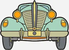 卡通蓝色轿车免抠素材_新图网 https://ixintu.com 卡车 卡通轿车 手绘车 矢量车 车头