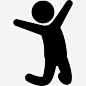 跳的人图标 https://88ICON.com 人的剪影 人 快乐 跳跃 孩子 跳的姿势 家族图标