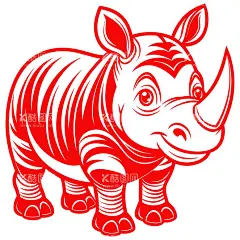 剪纸风格的犀牛  - 源文件下载【酷图网】犀牛,犀牛素材,犀牛插图,矢量犀牛,剪纸风格,矢量图,插图,海报,广告素材,野生动物