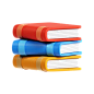 Book Stack 3D Icon