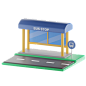 Bus Stop 3D Illustration