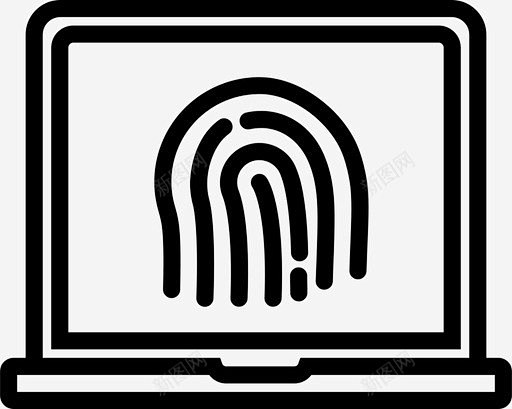 指纹加密安全保护图标 标识 标志 UI图...