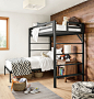 Chase loft bed and Core platform bed in kid room