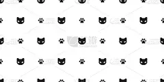 猫无缝模式爪子矢量猫头孤立的背景壁纸