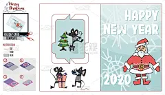 圣诞老人,矢量,圣诞卡,鼠,毛衣,贺卡,背景分离,圣诞帽,蓝图,模板