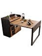 北欧折叠餐桌椅组合餐边柜小户型现代简约多功能可伸缩饭桌子家用