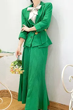 四色/大码女装/欧洲单/超棒质量/垂坠重感西服套装半身裙长裙秋冬-淘宝网