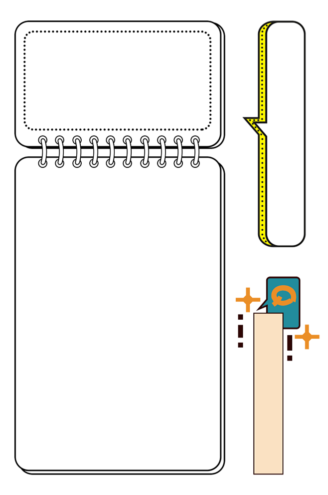 手绘卡通记事本元素