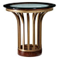 Furniture with mixed materials, organic, brass side table