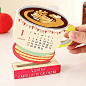 懒角落★韩国创意咖啡造型 2013年台历 日历 桌面个性月历 22672