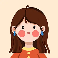 互联网女生头像，扁平插画
