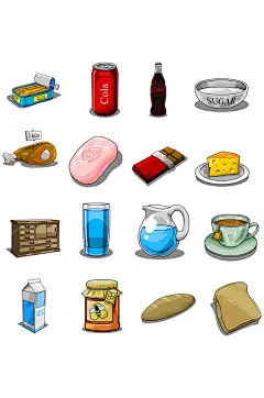 手绘卡通美食甜品小吃元素免抠PNG