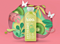 TOA Beverages 果汁 饮料 水果 西瓜 猕猴桃 番石榴 桃子 剪纸 简约 包装 品牌 设计 创意