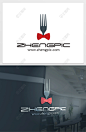 叉子领结西餐厅牛排logo设计