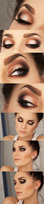 Beautiful pink and brown smokey eye.