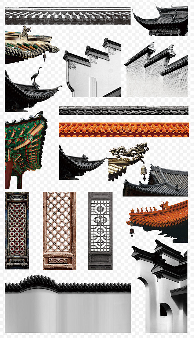 中国风建筑素材元素背景300像素高清图片-花瓣网