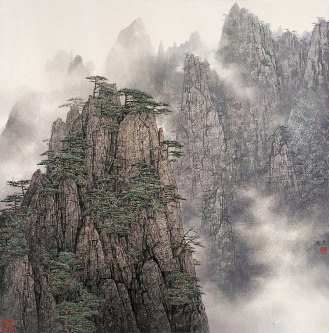 宋涤山水画作品欣赏