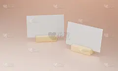 名片上的木架3d插图