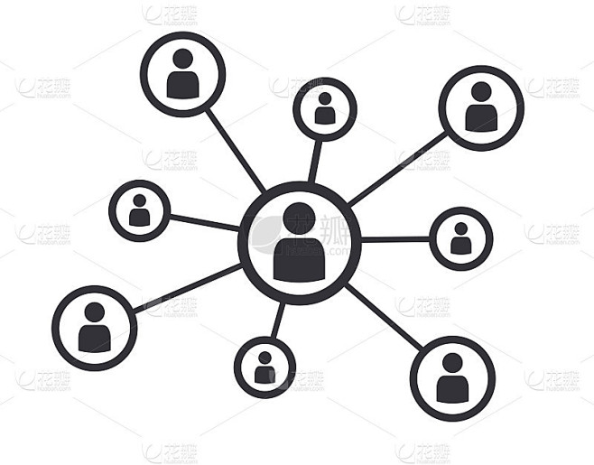 社交网络商业传播概念图标符号