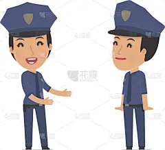 有趣的人物警察介绍他的害羞的朋友