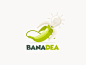 banana and bulb idea logo combination idea bulb fruits banana ui icon app flat illustration branding animation vector design logo