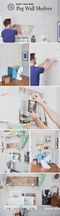 Transcend traditional shelving and transform your space with a DIY Peg Wall Shelf!: 