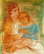 立体主义：西班牙 巴勃罗·毕加索   Mother and child