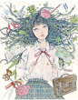 少女与花的完美结合，
,
让画面拥有不同变化。
,
人物插画艺术家
,
木村 智博 ​​​​