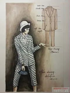【新提醒】马克笔画的休闲女装系列，用手机拍的效果不大好 - 服装画\手绘 - 穿针引线服装论坛