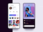 Instagram Redesign Visual Concept gradient viewer comment model fashion account profile gallery photo blur vector color clean mobile list interface material app ui flat