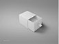 可爱方形抽屉式纸盒产品包装智能贴图模型