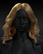 Female wavy lob hair, Manlin Sun : Realistic hair grooming study. Hair grooming done in xgen and rendered in Arnold.