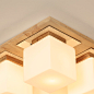 特价方糖吸顶灯 实木原木玻璃罩 复古简约日式中式卧室 橡木磨砂6-淘宝网