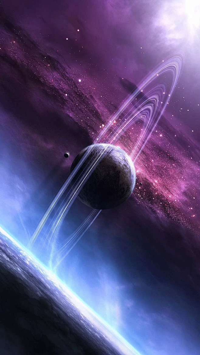 群星散发着迷人的淡白色光芒但一切都不及地球壁纸